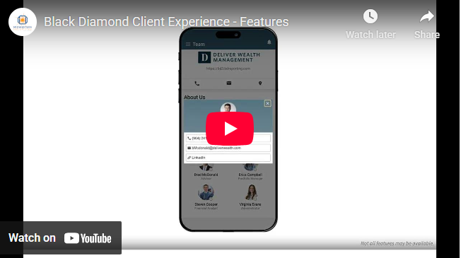 Black Diamond Client Portal Screenshot